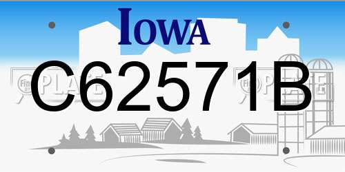 C62571B Iowa License Plate