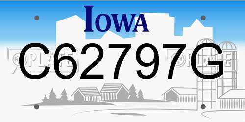 C62797G Iowa License Plate