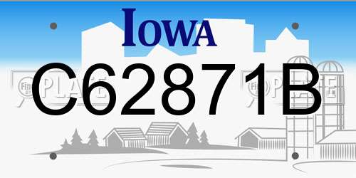 C62871B Iowa License Plate