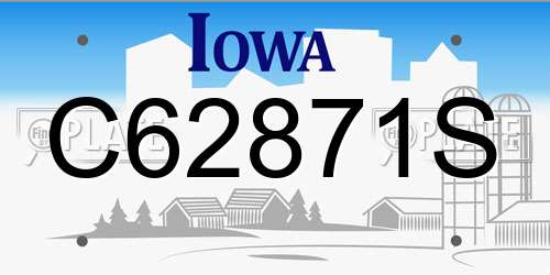 C62871S Iowa License Plate