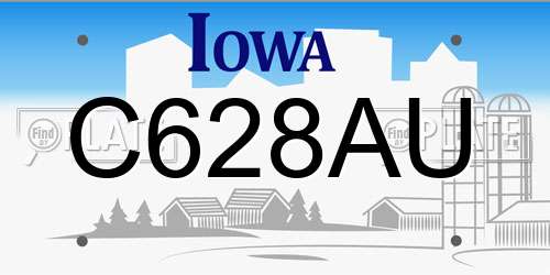 C628AU Iowa License Plate