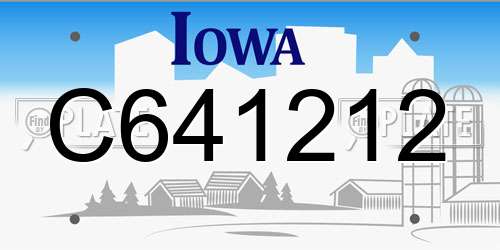 C641212 Iowa License Plate