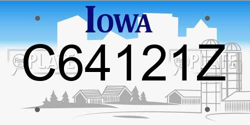 C64121Z Iowa License Plate
