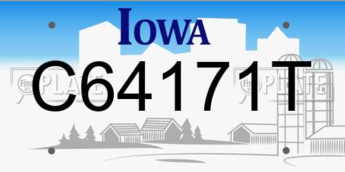 C64171T Iowa License Plate