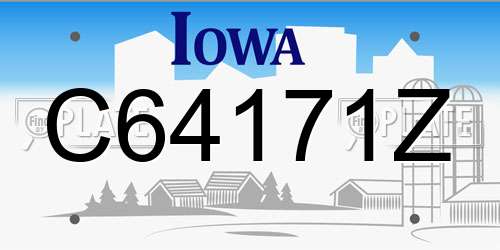 C64171Z Iowa License Plate