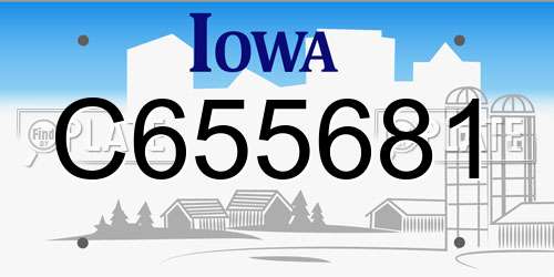 C655681 Iowa License Plate