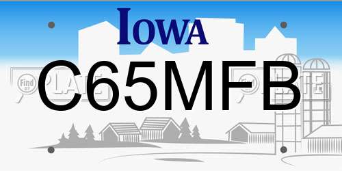 C65MFB Iowa License Plate