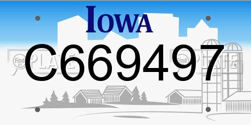 C669497 Iowa License Plate