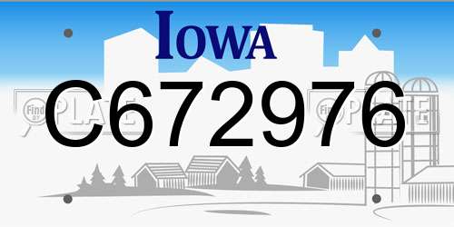 C672976 Iowa License Plate