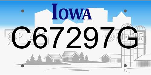 C67297G Iowa License Plate