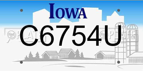 C6754U Iowa License Plate