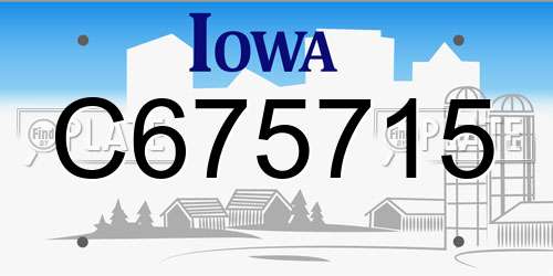 C675715 Iowa License Plate