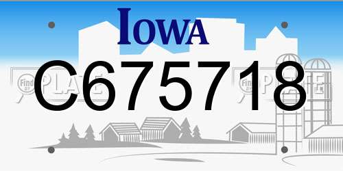 C675718 Iowa License Plate