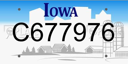 C677976 Iowa License Plate
