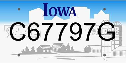 C67797G Iowa License Plate