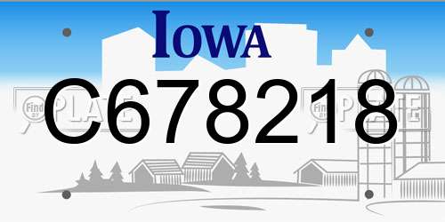 C678218 Iowa License Plate