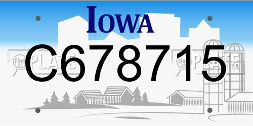 C678715 Iowa License Plate