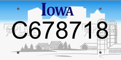 C678718 Iowa License Plate