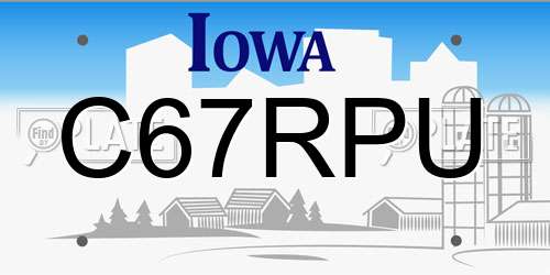 C67RPU Iowa License Plate