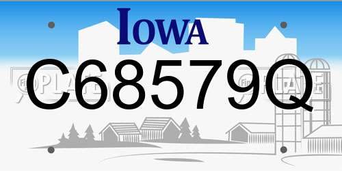 C68579Q Iowa License Plate