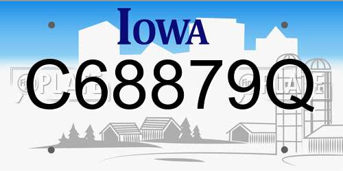 C68879Q Iowa License Plate