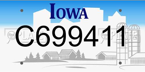C699411 Iowa License Plate