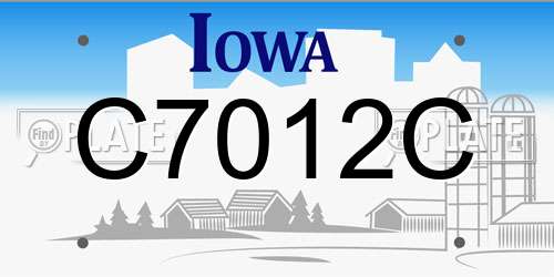 C7012C Iowa License Plate