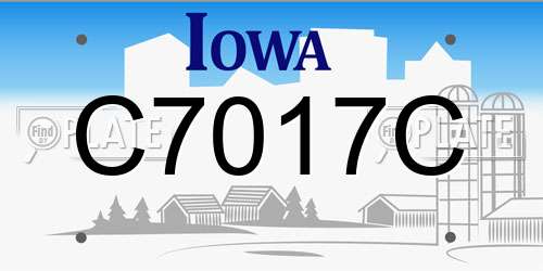 C7017C Iowa License Plate