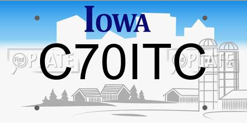 C70ITC Iowa License Plate