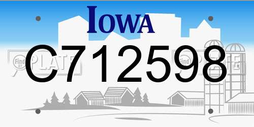 C712598 Iowa License Plate
