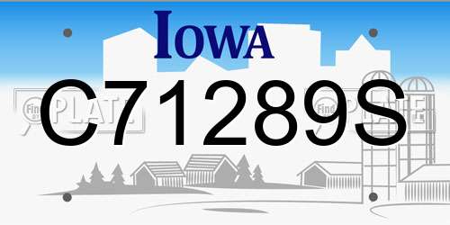 C71289S Iowa License Plate