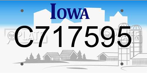 C717595 Iowa License Plate