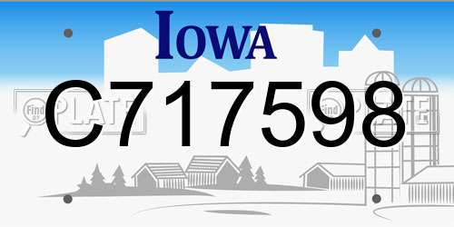 C717598 Iowa License Plate