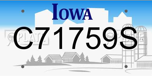 C71759S Iowa License Plate