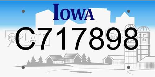 C717898 Iowa License Plate