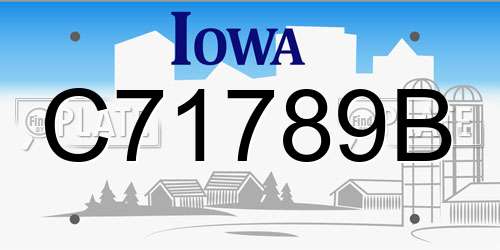 C71789B Iowa License Plate