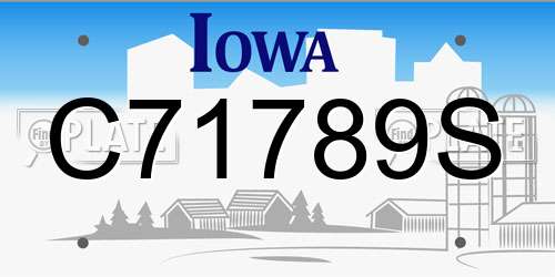C71789S Iowa License Plate