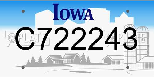 C722243 Iowa License Plate