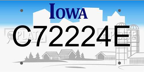 C72224E Iowa License Plate