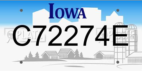 C72274E Iowa License Plate