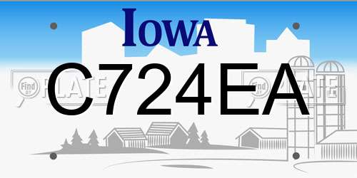 C724EA Iowa License Plate