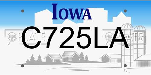 C725LA Iowa License Plate