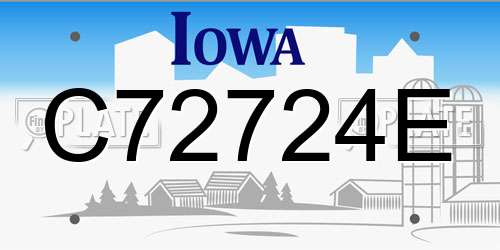 C72724E Iowa License Plate