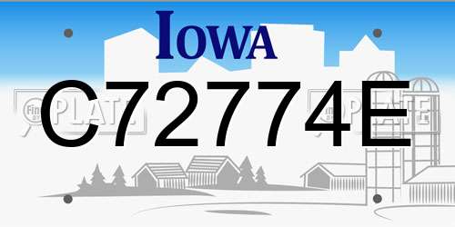 C72774E Iowa License Plate