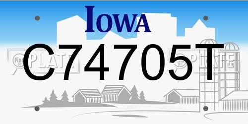 C74705T Iowa License Plate