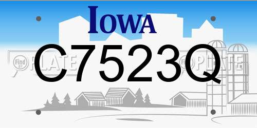 C7523Q Iowa License Plate