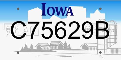 C75629B Iowa License Plate