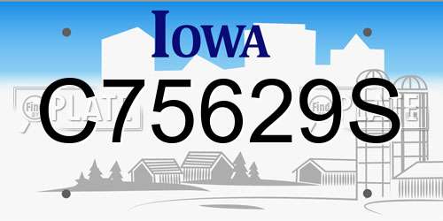 C75629S Iowa License Plate