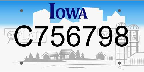 C756798 Iowa License Plate