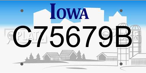 C75679B Iowa License Plate